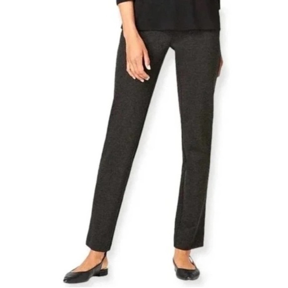 J. Jill Pants Womens Medium Petite Gray Ponte Slim Leg Ankle Pull On Stretch - Picture 1 of 10